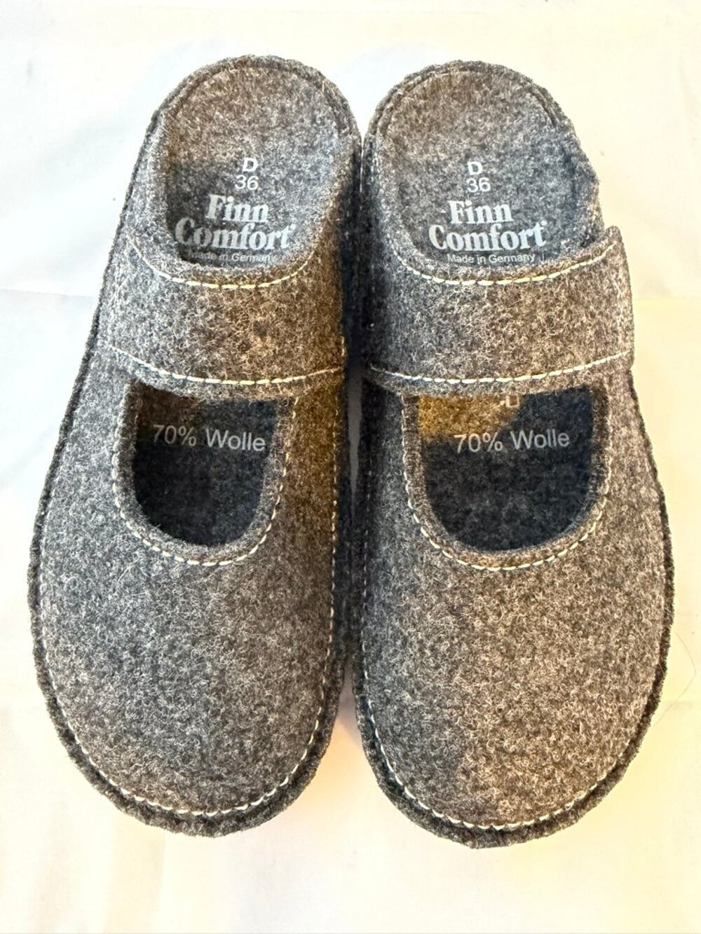 Finn Comfort  Gampen Shoe, Wollfilz Anthrazit Wool   Women Size 36 (6 US)   NIB